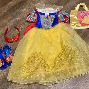 Disney Store Snow White Princess Dress with Shoes Headband Purse Set